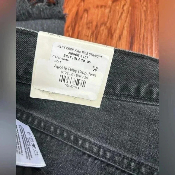 AGOLDE Riley High Rise Straight Crop in Edit Button Fly Women’s 29 - Picture 14 of 16